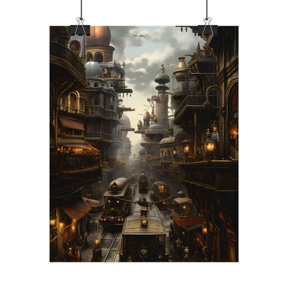 Steampunk Cityscape: Industrial Marvel Artwork - Poster