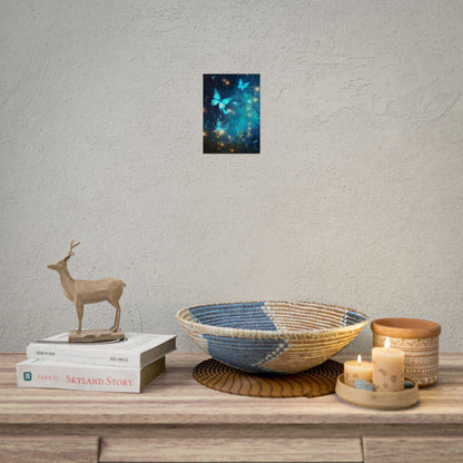 Fantasy Night Forest: Bokeh Glow Digital Artwork - Poster