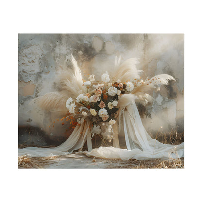 Whimsical Floral Bloom: Pampas Grass Artwork - Poster