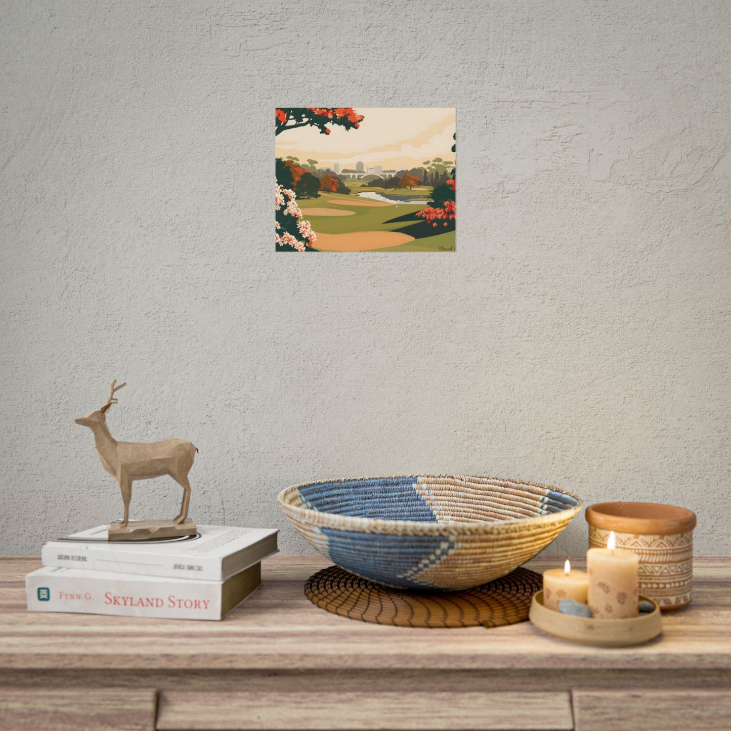 Retro Golf Illustration: Classic Course Art - Poster