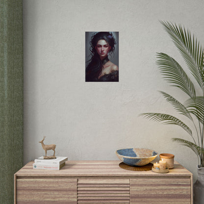 Astonishing Female Portrait: Dr. Black Hair Elegance - Poster