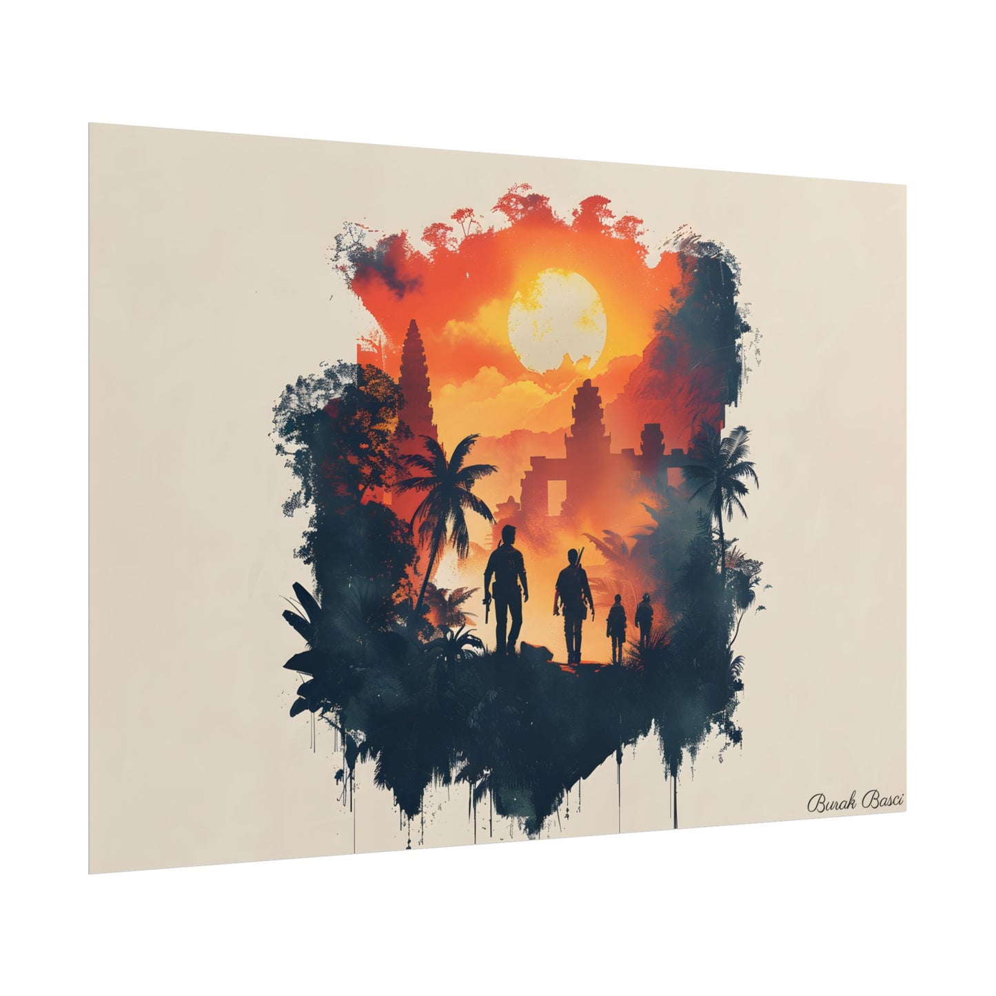 Nathan Drake's Adventure: Minimalist Illustration - Poster