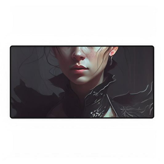 Black Hair Beauty: Sleeveless Portrait Art - Desk Mat