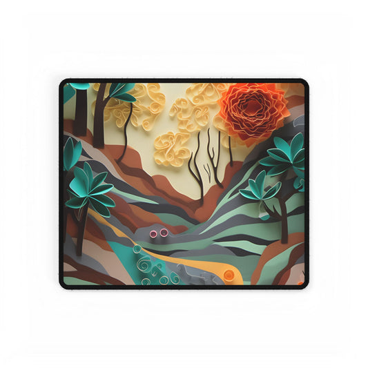 Paper Quilling Mountain Range: American Landscape Artwork - Desk Mat