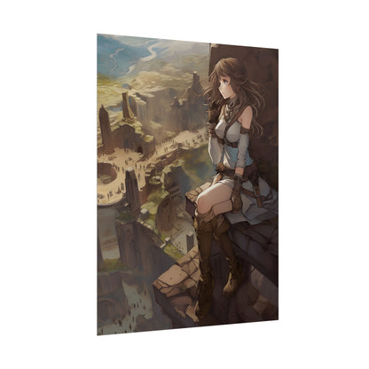 Heroic Bird's Eye View: A Detailed Anime Scene - Poster