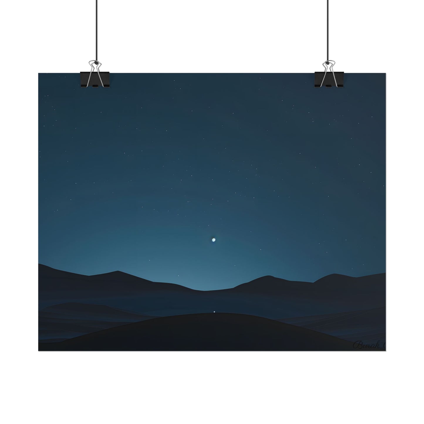 Minimalist Night Sky: Abstract Starry Art - Poster