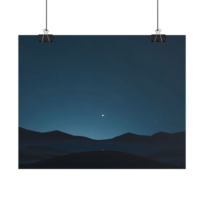 Minimalist Night Sky: Abstract Starry Art - Poster