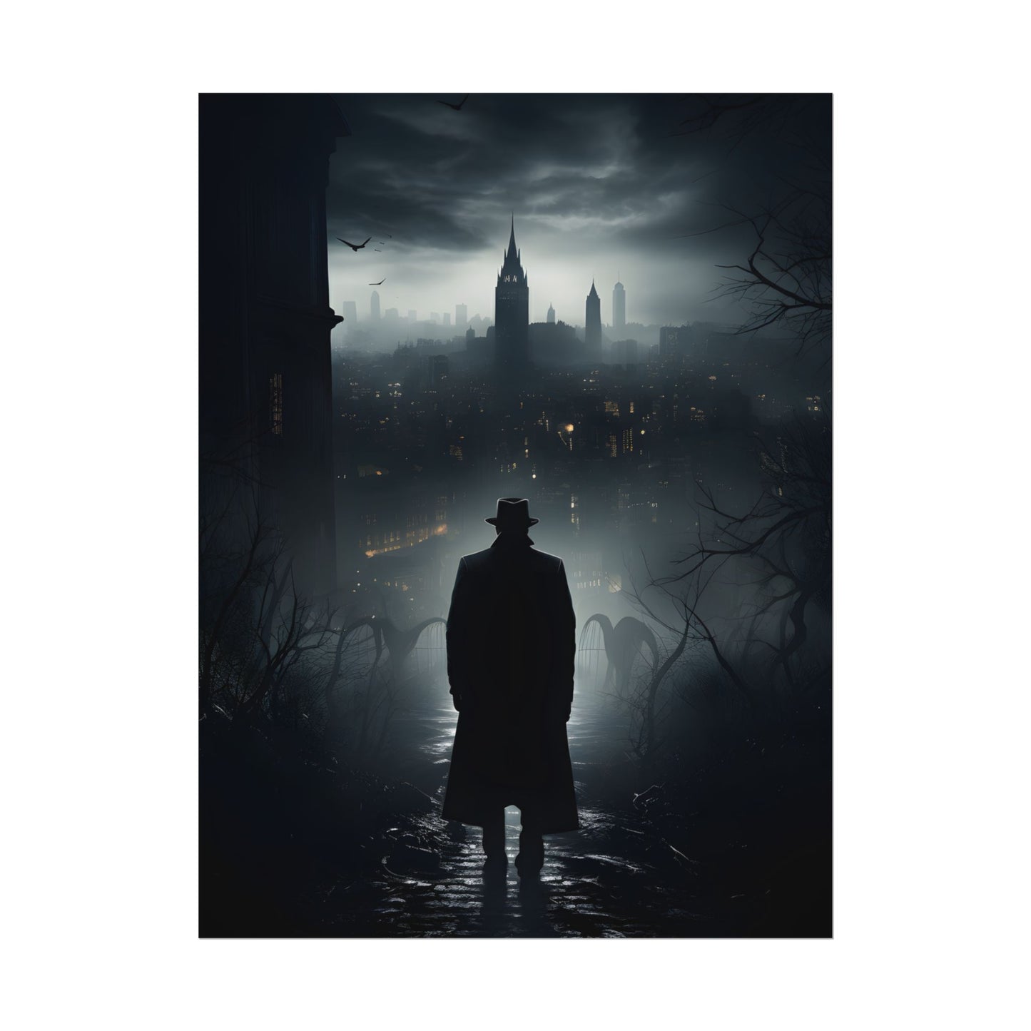 Dark Streets, Hard-Boiled: Urban Fantasy Detective Artwork - Poster