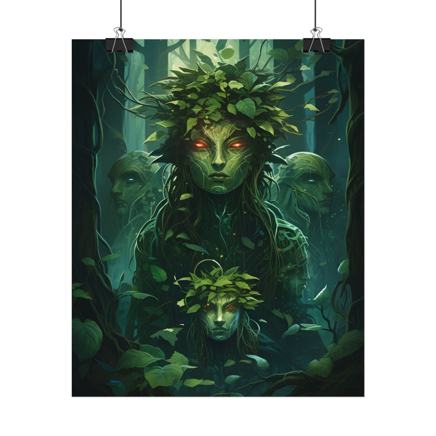 Mystical Forest Guardians: Serene Ancient Tree Spirits - Poster