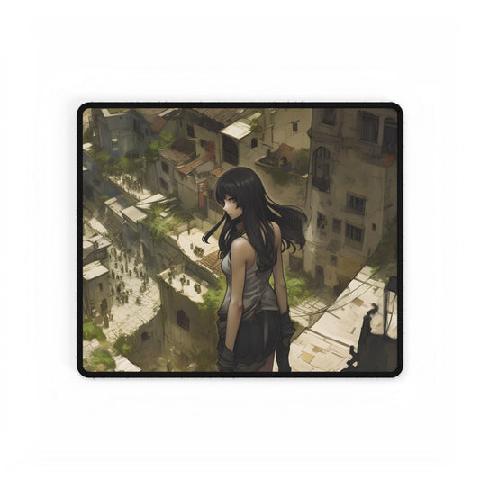 Dramatic Bird's Eye View: Mysterious Anime Encounter - Desk Mat