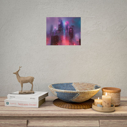 Futuristic Cityscape: Neon Dreams in the Urban Sky - Poster