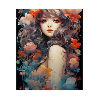Peaceful River Garden: A Tranquil Landscape with Roses - Poster