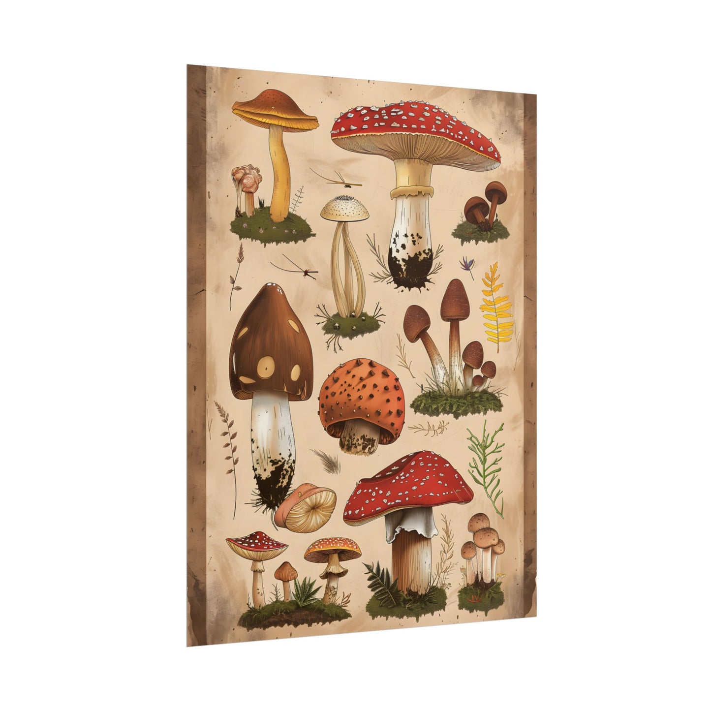 Vibrant Mushroom Species Poster: A Colorful Collection - Poster