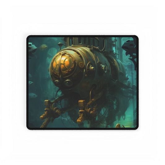 Underwater Steampunk Adventure: A Hero's Quest for Discovery - Desk Mat