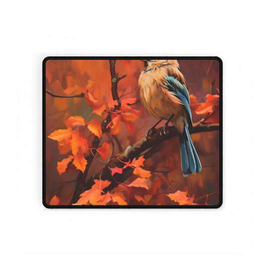 Vibrant Oak Branch: Colorful Oil Painting Artwork - Desk Mat