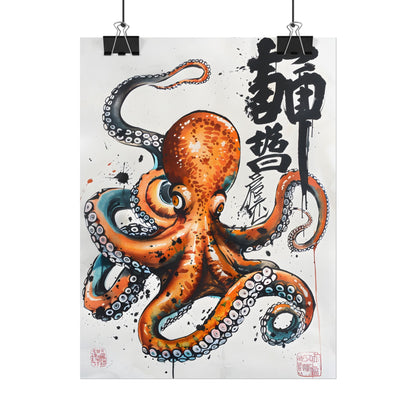 Japanese Ukiyo-e Octopus: Traditional Artwork Print - Poster