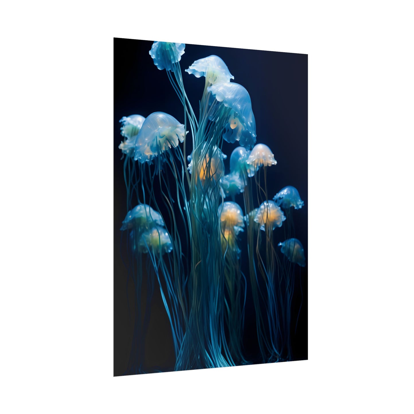 Bioluminescent Oceanic Ballet: Dancer's Magical Night Performance - Poster