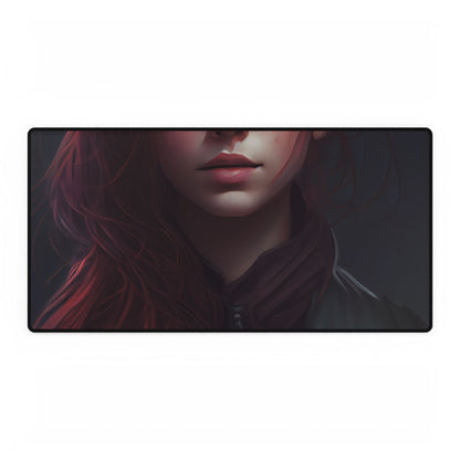 Stunning Redheaded Female Portrait: Elegant Dress Artwork - Desk Mat
