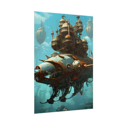 Steampunk Ocean Adventure: Victorian Industrial Voyage - Poster