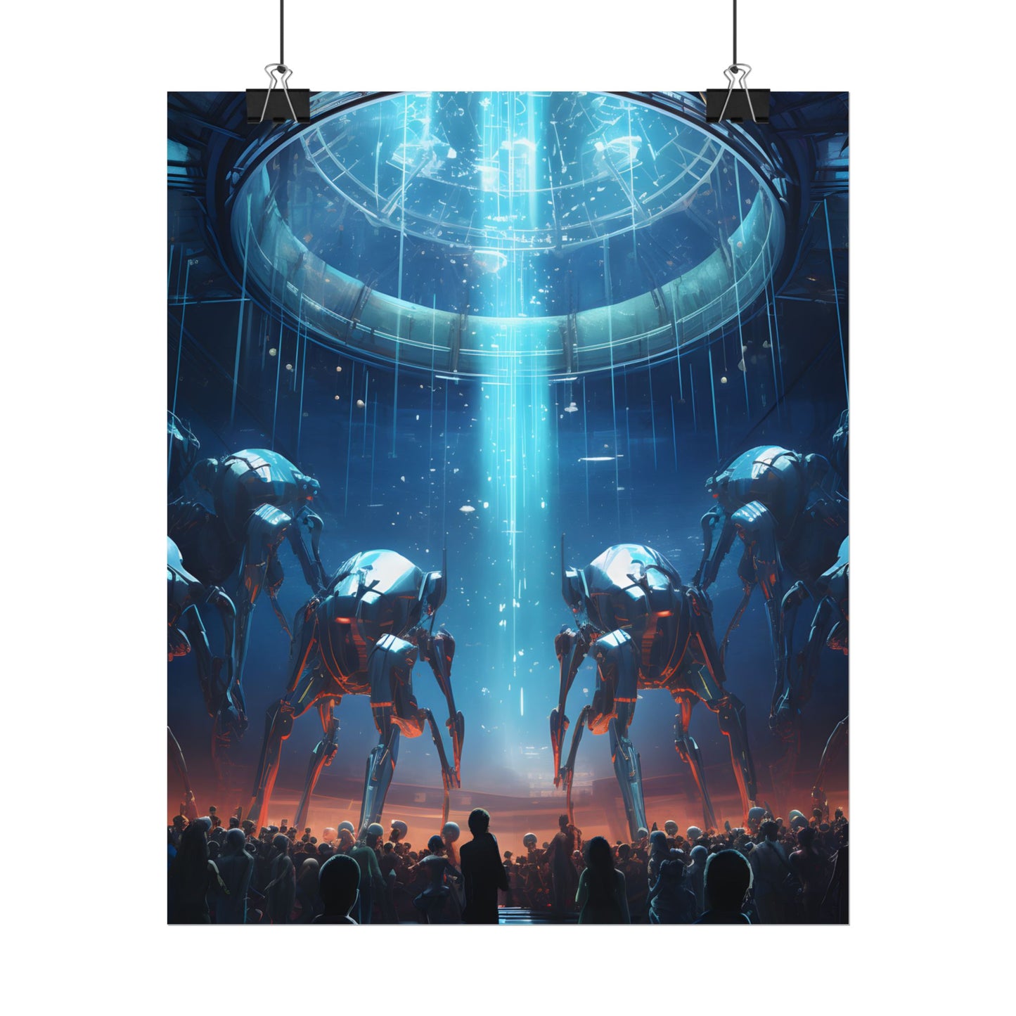 Vibrant Robot Symphony: A Harmonious Blend of Human and Robotic Musicians - Poster