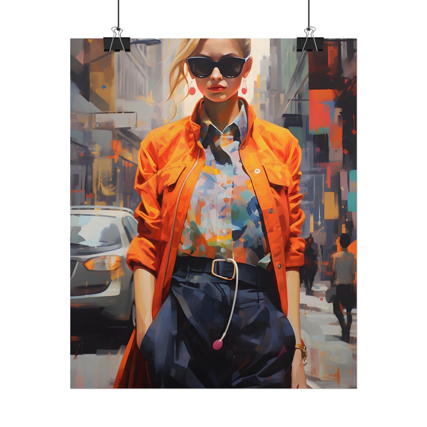 Urban Fashionista: City Chic Digital Artwork - Poster
