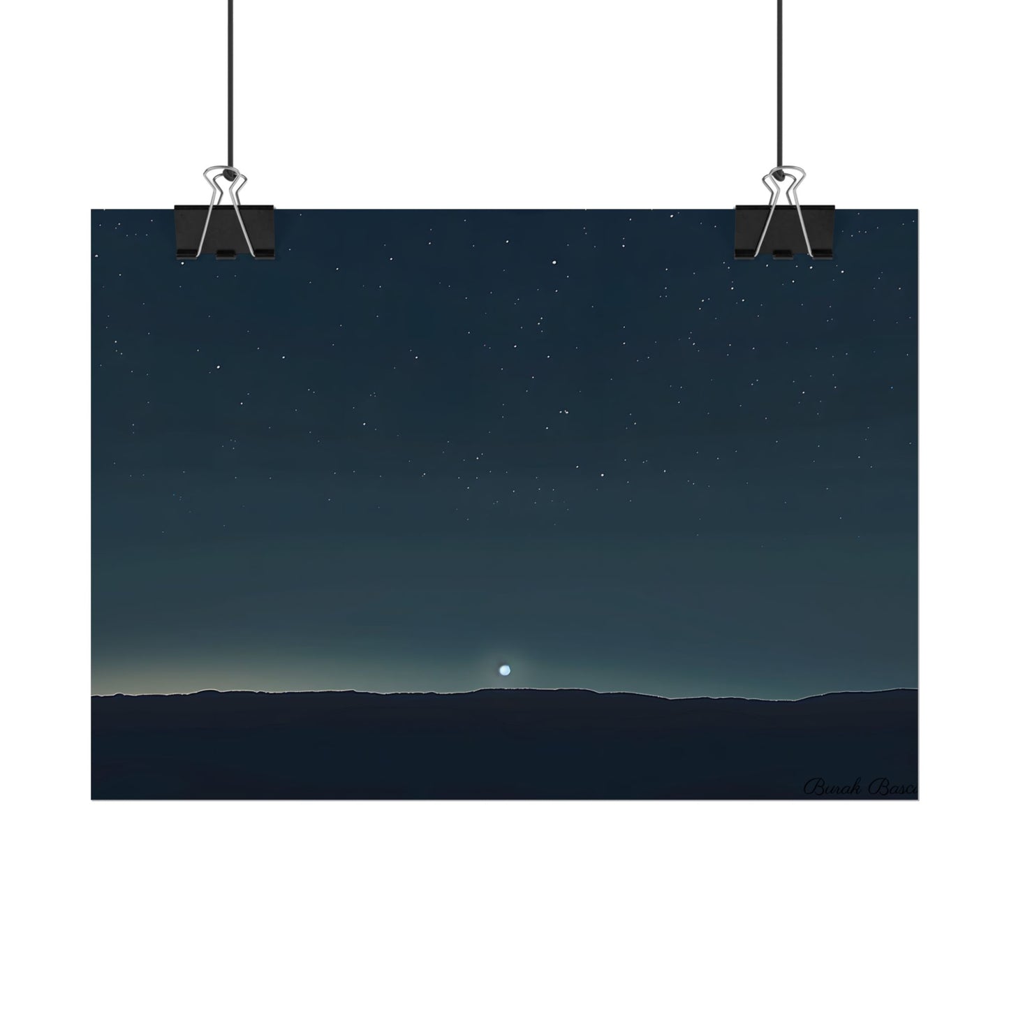 Minimalist Night Sky: Celestial Artwork with Stars and Palette - Poster