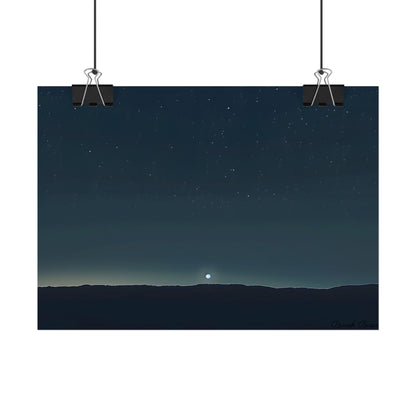 Minimalist Night Sky: Celestial Artwork with Stars and Palette - Poster