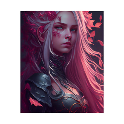Astonishing Female Portrait with Pink Hair: Artistic Vision - Poster