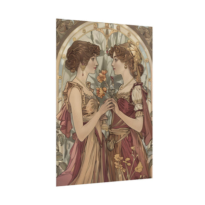Middle Eastern Floral Beauty: Traditional Attire Digital Art - Poster
