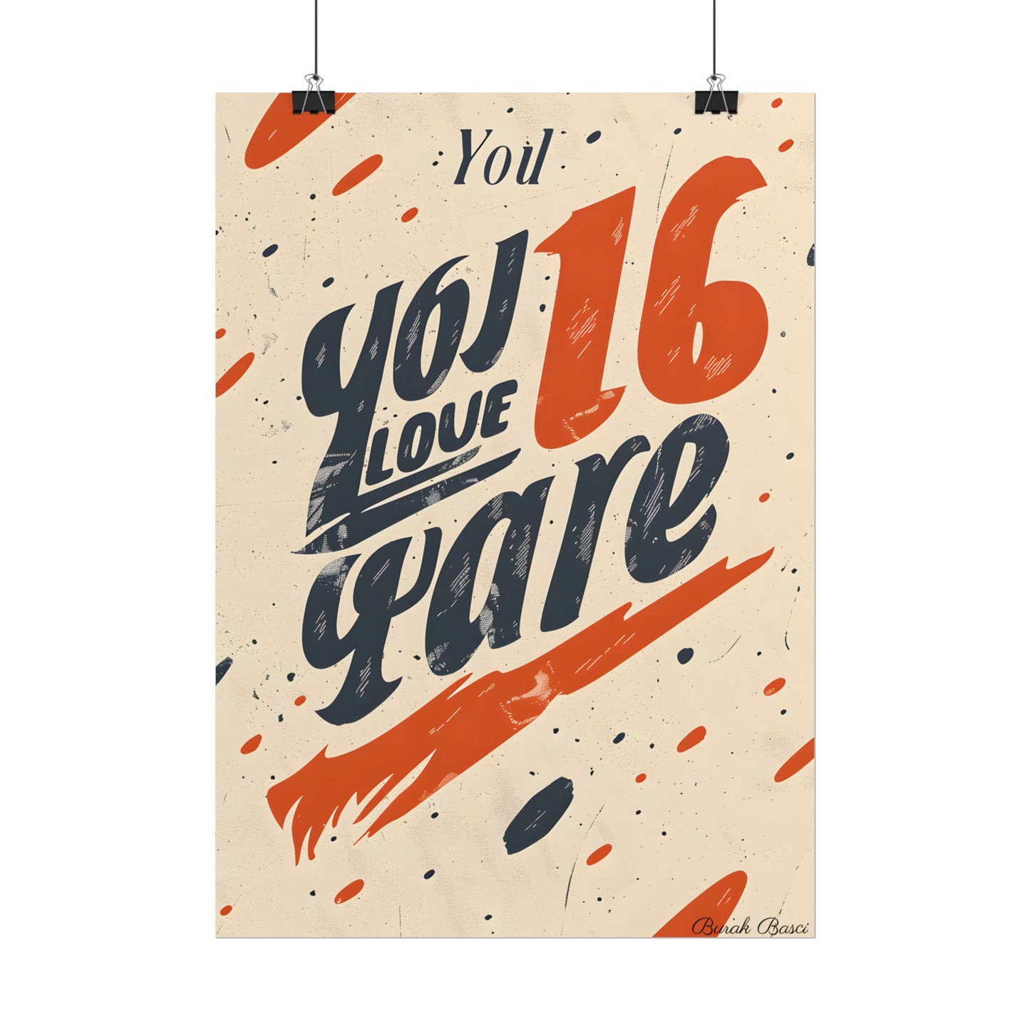 Vintage Distressed Poster Art: Red A - Poster