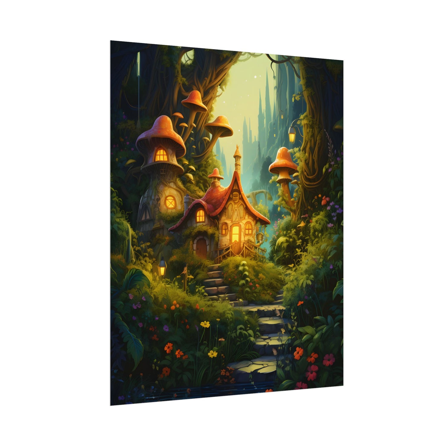 Enchanted Forest Wonder: A Young Hero in Whimsical Magic - Poster