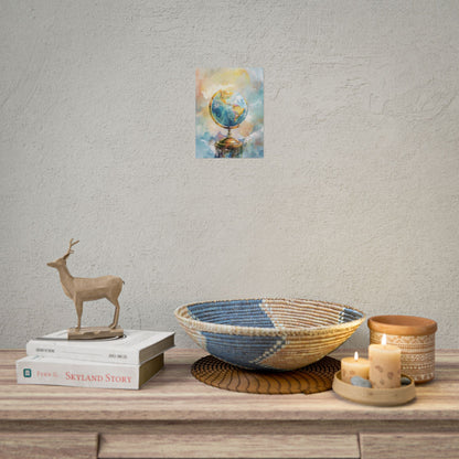 Vintage-Style Globe: World Map with Iconic Features - Poster