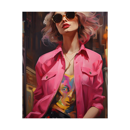 Urban Fashionista: City Chic Style Portrait - Poster