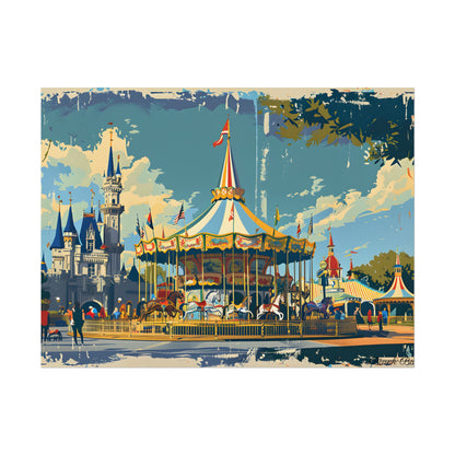 Vintage Disney Nostalgia: Retro Attraction Poster Art - Poster