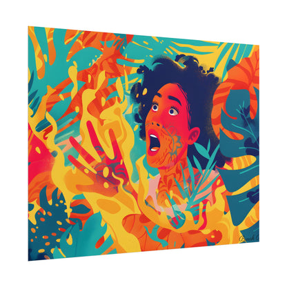 Whimsical Plant Illustration: Digital Cartoon Art - Poster