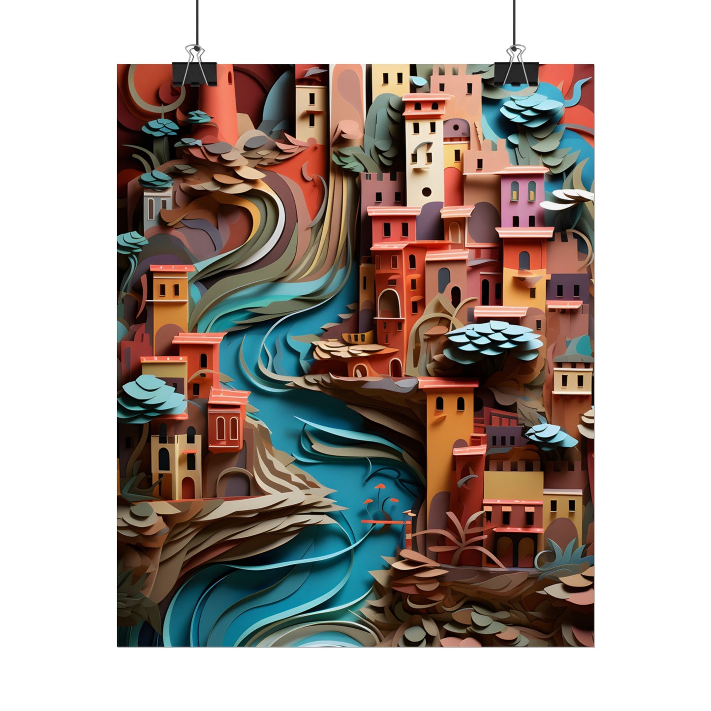 European Nature in Paper Quill: A Close-Up Artwork - Poster