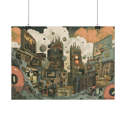 Comic Book Style Iconic Mask: Bold Lines and Dramatic Details - Poster