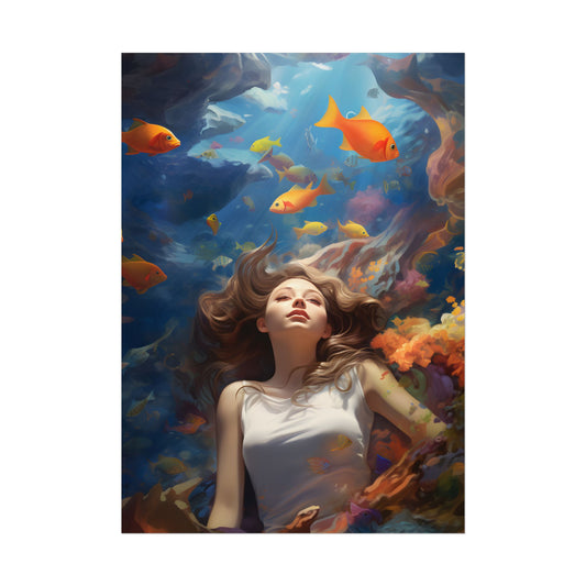 Tropical Getaway: Digital Artwork of Beach Vacation Scene - Poster