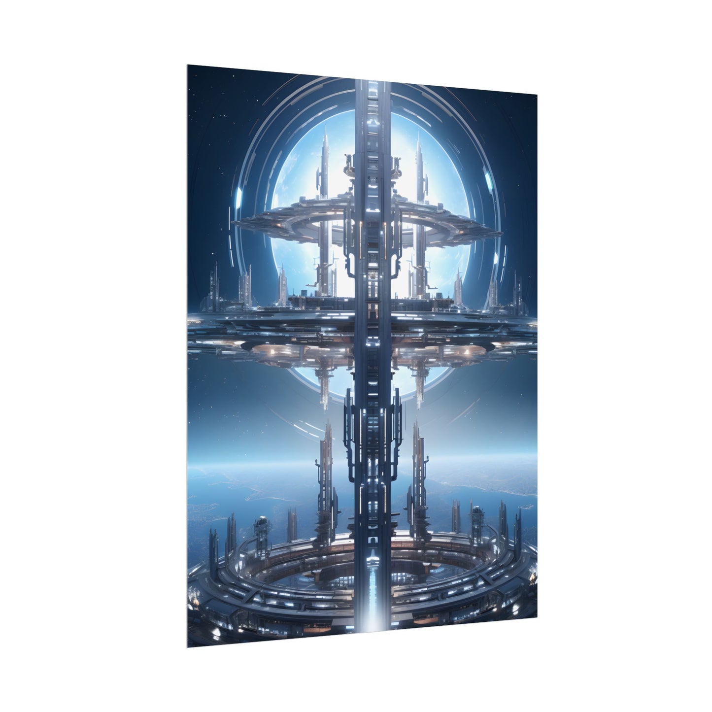 Massive Orbital Space Station: Detailed Artwork - Poster