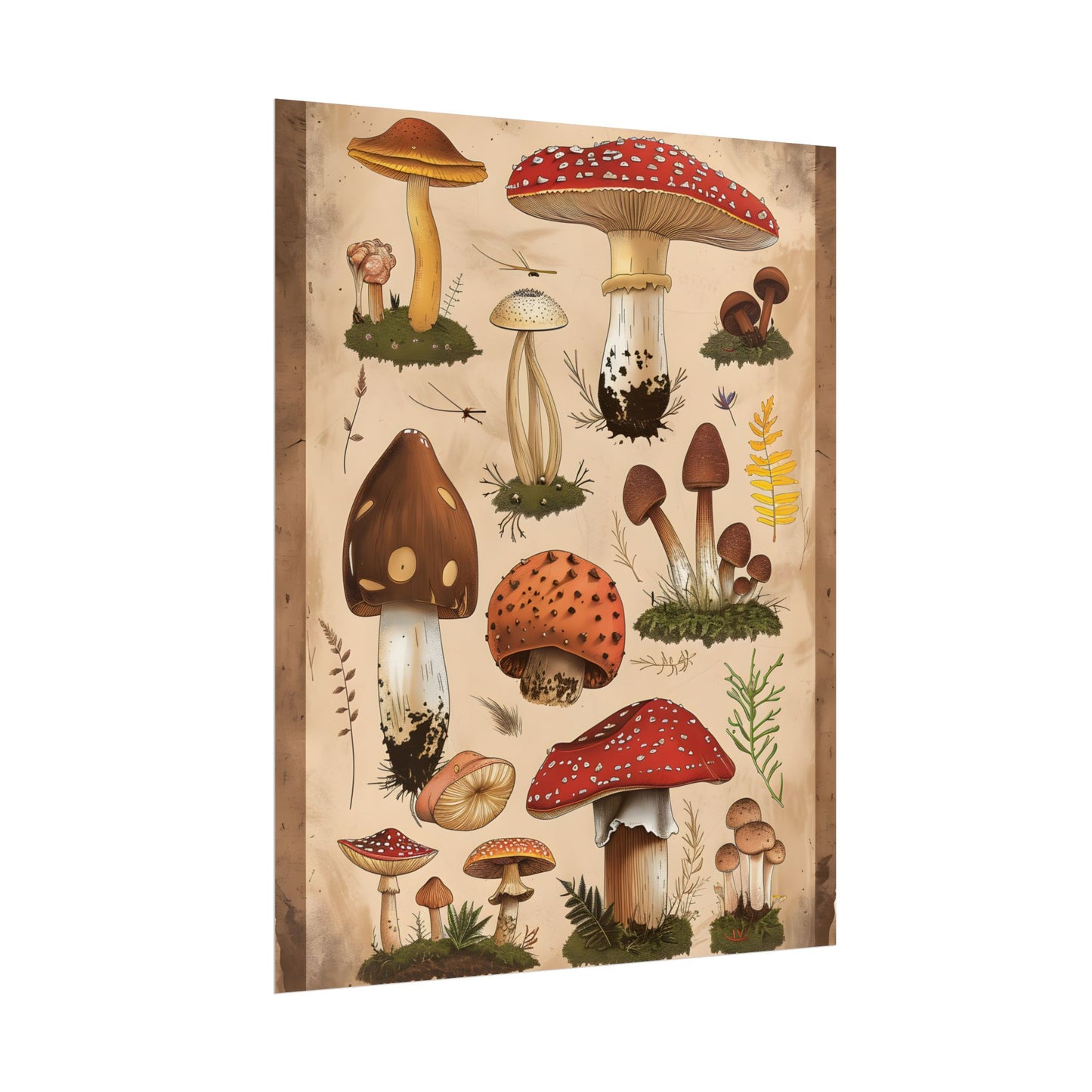 Vibrant Mushroom Species Poster: A Colorful Collection - Poster