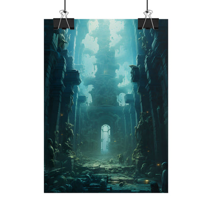 Lost Underwater Civilization: Ancient Ruins in Sunken Depths - Poster