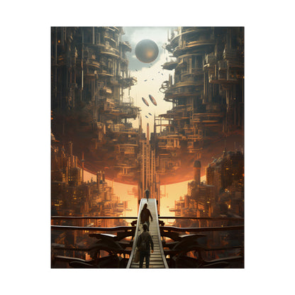 Perfect Futuristic Cityscape: Dystopian Utopia Urban Artwork - Poster