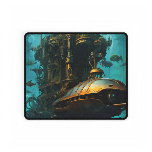 Steampunk Oceanic Adventure: Brass Skirted Explorer - Desk Mat
