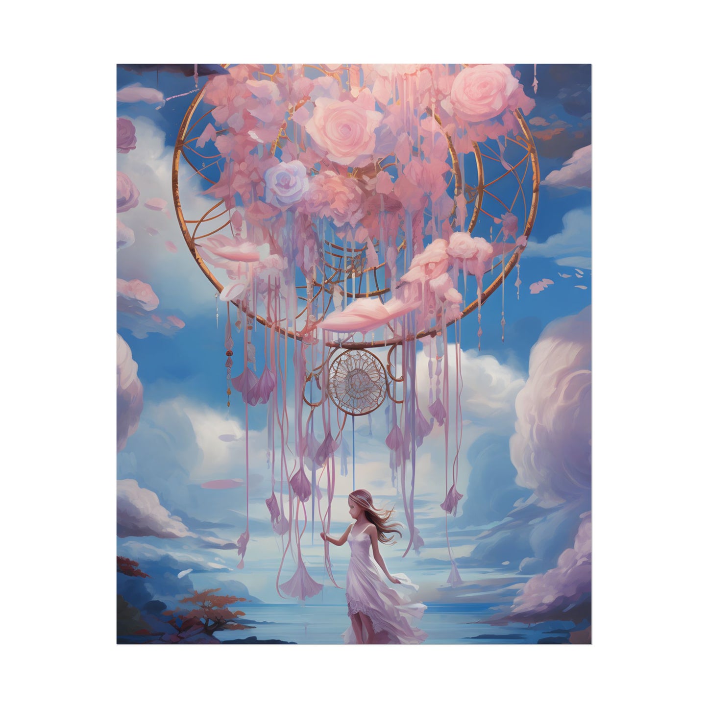 Dreamscape of Whispers: Ethereal Realm Digital Artwork - Poster