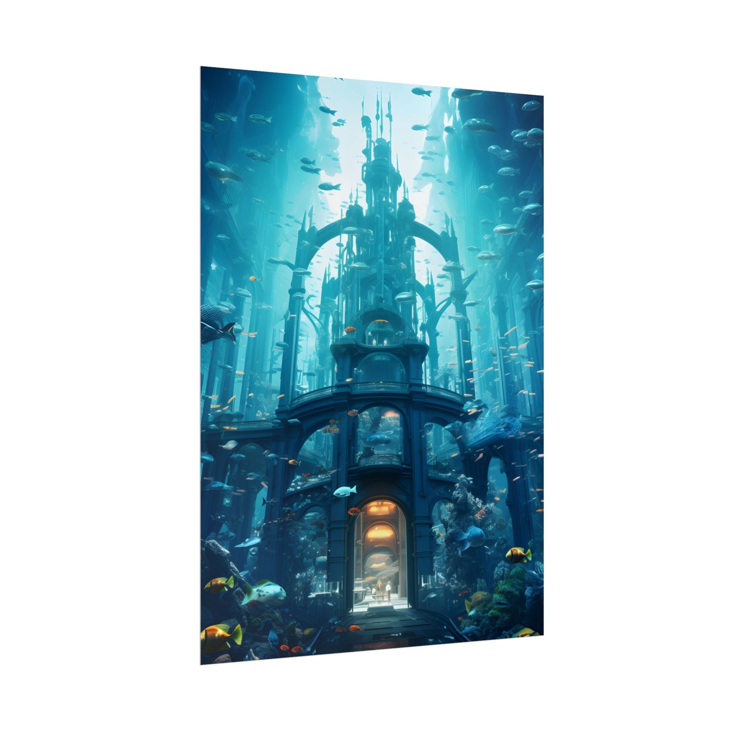 Futuristic Underwater City: Submerged Metropol Artwork - Poster