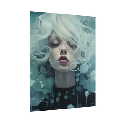 Candid Moment: Person in Reflection - Black and White Photography - Poster