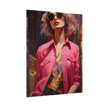 Urban Fashionista: City Chic Style Portrait - Poster