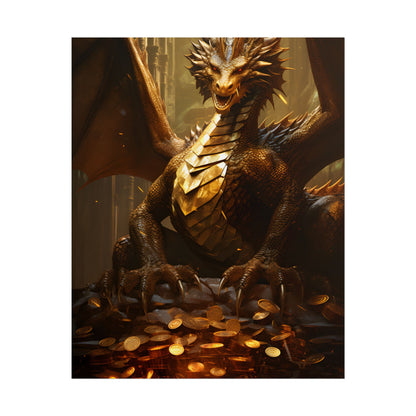 Majestic Dragon Guardian: Fantasy Artwork in a Magical Lair - Poster