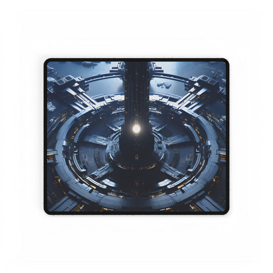 Cosmic Space Station: A Glimpse of Home in the Stars - Desk Mat