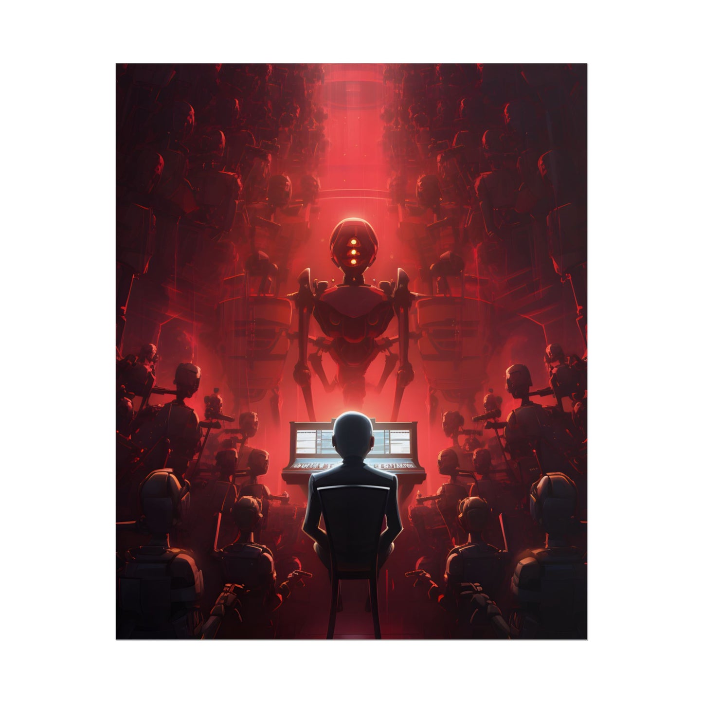Robot Symphony: Futuristic Music Art - Poster